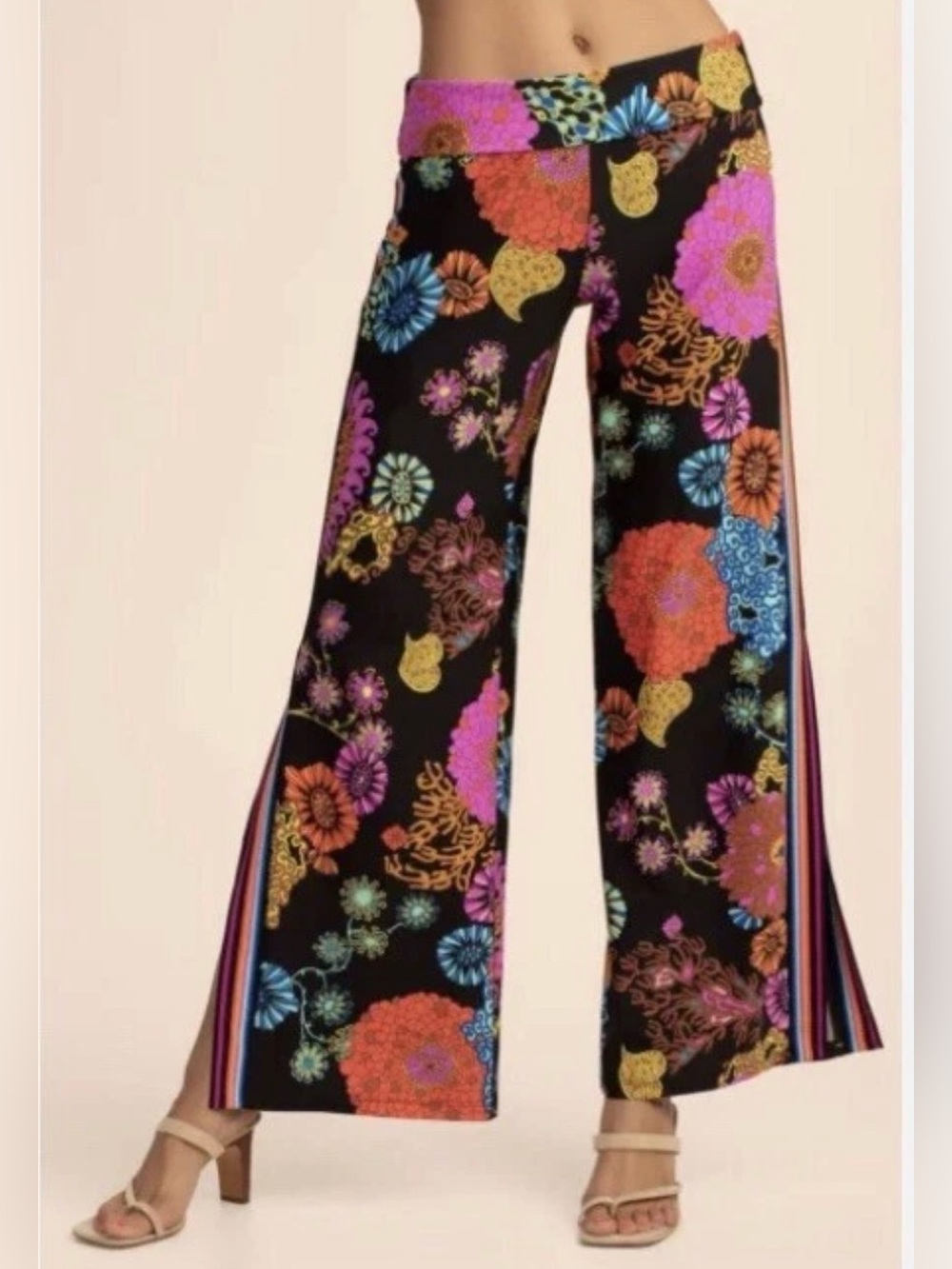 TRINA TURK Print  Electric Reef‎ Swim Side Split Boho Resort Vacay Pants L